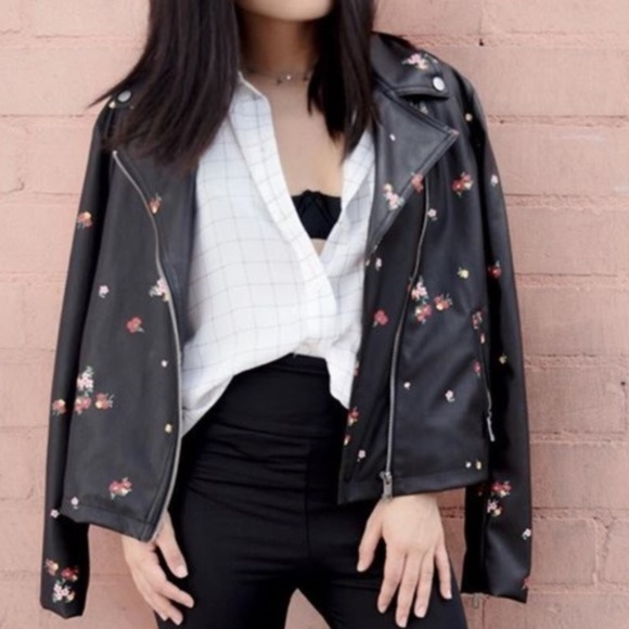 Who What Wear Jackets & Blazers - Floral Printed Moto Jacket Who What Wear Jackets & Blazers - Floral Printed Moto Jacket
